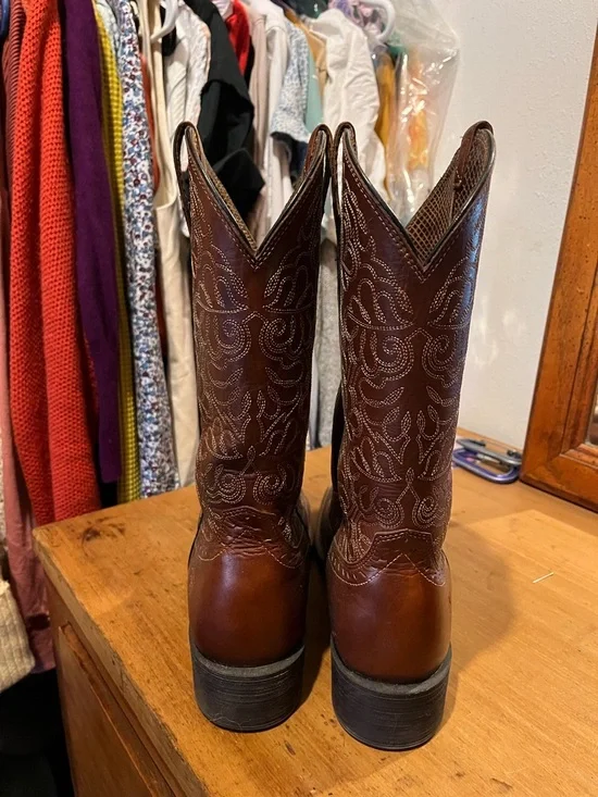 Women’s Brown Western Leather Cowboy Boots - Picture 2 of 8